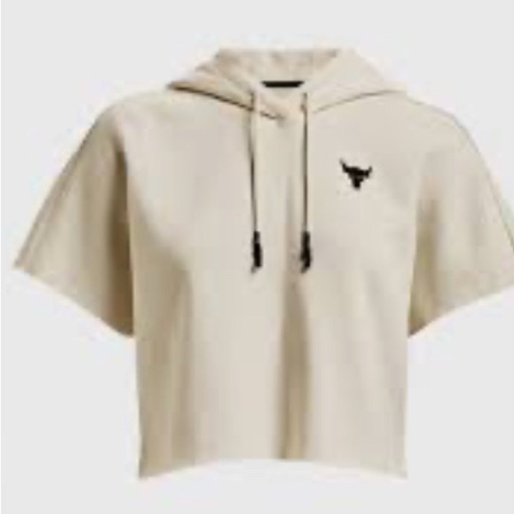 Women's Project Rock Fleece Short Sleeve Hoodie - Size S